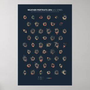 Poster Weather Portraits 2014: U.S. Cities