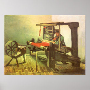 Poster Weaver Facing Left Spinning Wheel Vincent van Gogh