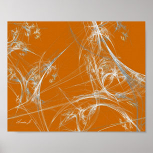 Poster Web Abstrait Fractal Spider sur toile orange