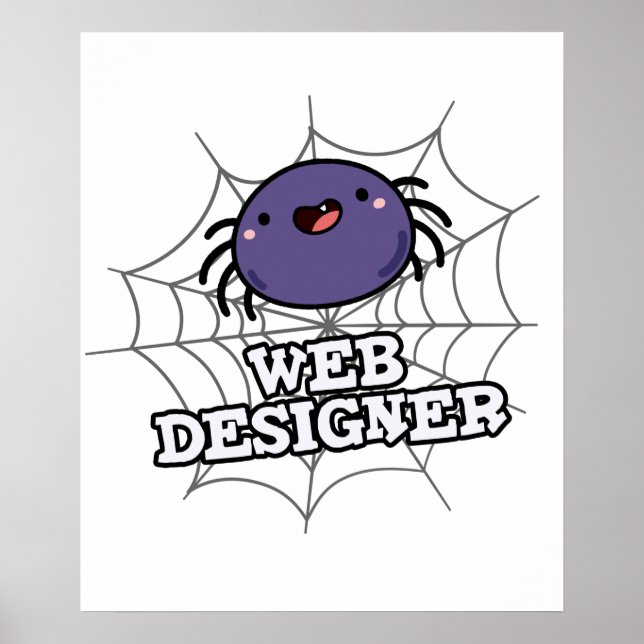 Poster Web Designer Funny Spider Pun (Devant)