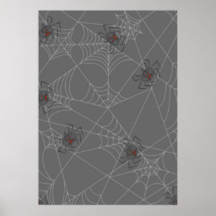 Poster Web et citrouilles d'araignées d'Halloween