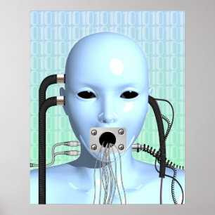 Poster Web Head Modern Techno Industrial Surreal Art