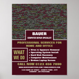 Poster Web Script, Spécialiste de la réparation informati