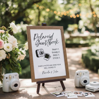 Poster Wedding Polaroid Photo Guest Book