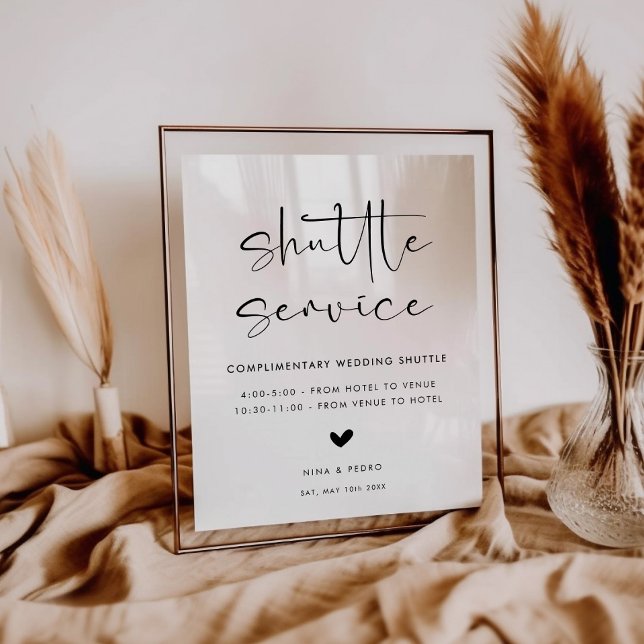 Poster Wedding Shuttle Service Sign (Créateur téléchargé)
