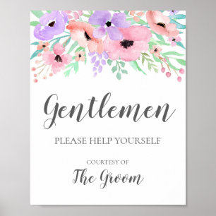 Poster Wedding Sign – Bathroom Basket Floral Sign