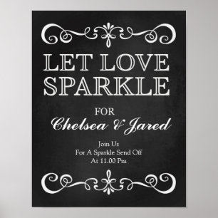 Poster Wedding Sign – Let Love Sparkle Chalkboard Sign