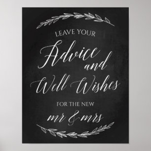 Poster Wedding Sign – Well Wishes Wedding Chalkboard Sign