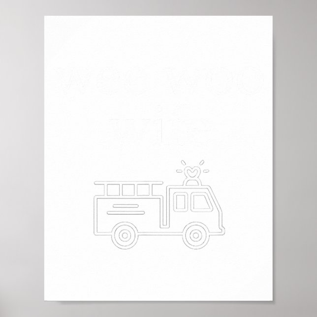 Poster Wee Woo Wife Firefighter Suse Cute Minimalist Aest (Devant)