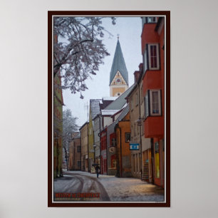 Poster Weiden id Opf - Snowy Side Street