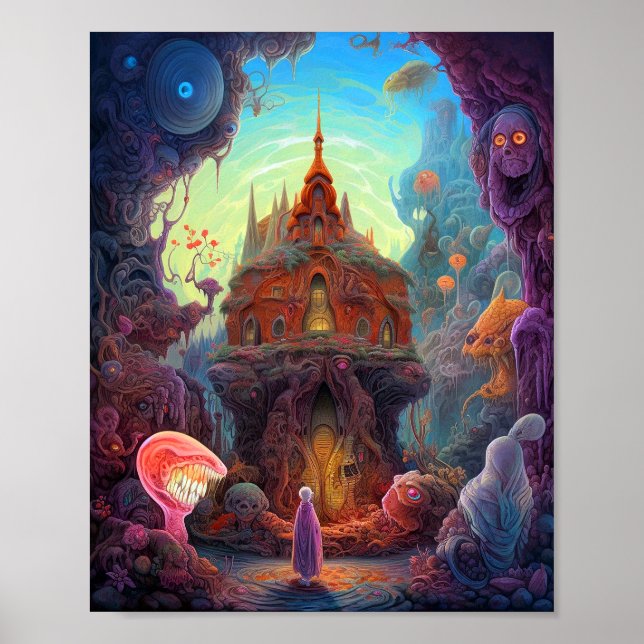Poster Weight Déplaisant House Surreal Art (Devant)