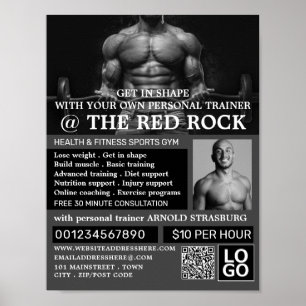 Poster Weightlifter, Personal trainer, Gym Publicité