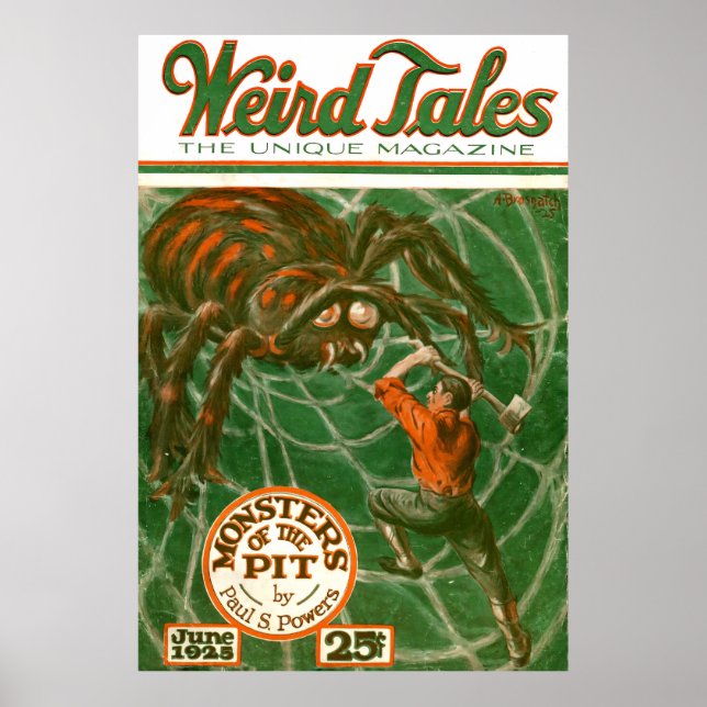 Poster Weird Tales 1925 Cover - Monsters of the Pit  (Devant)