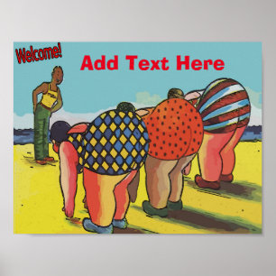 Poster Welcome Beach Cartoon ajouter du texte