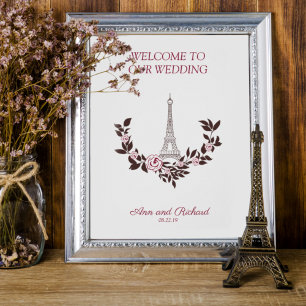 Poster Welcome Guest Board Parisian Inspired Design