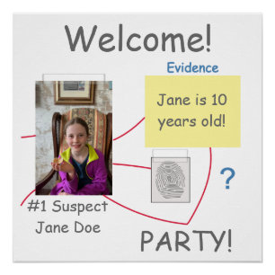 Poster Welcome Mystery Crime Solvabilité Evidence Board