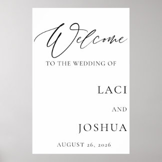 Poster Welcome Wedding Sign | Elegant Wedding Welcome 