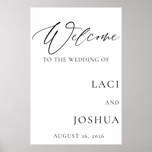 Poster Welcome Wedding Sign | Elegant Wedding Welcome  (Devant)