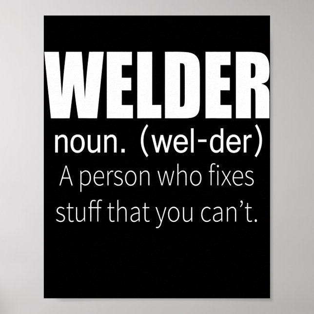 Poster Welder Définition Personne Qui Vous A Fixé Des Cho (Devant)