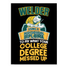 Welder Utilisant Un Diplôme D'Études Secondaires P