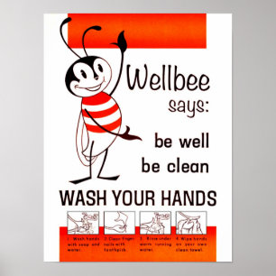 Poster Wellbee CDC LAVER VOS MAINS Annonce
