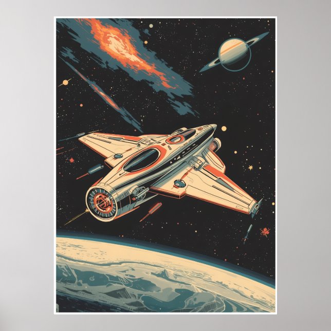 Poster Weltall Tour-Mid Century Futurismus (Devant)