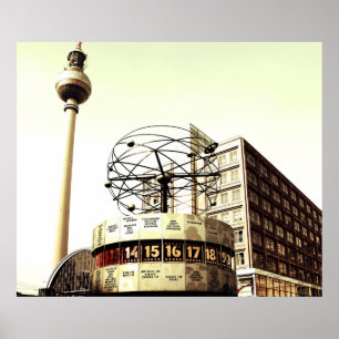Poster Weltzeituhr Fernsehturm Berlin