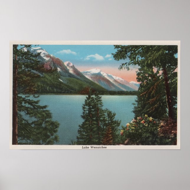 Poster Wenatchee, WAView du lac Wenatchee (Devant)
