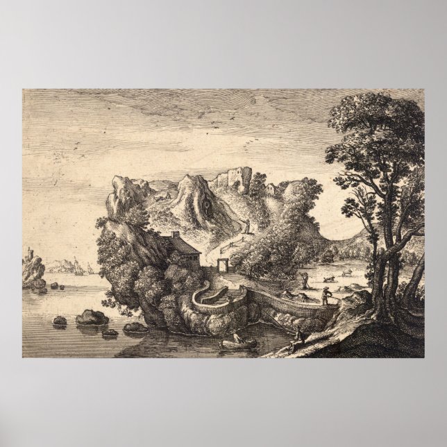Poster Wenceslaus Hollar Imprimer : Paysage façonné (Devant)