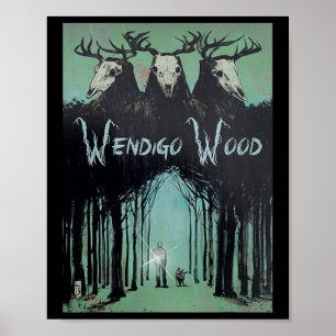 Poster Wendigo Fantôme De La Forêt Cryptid Wendigo Bois