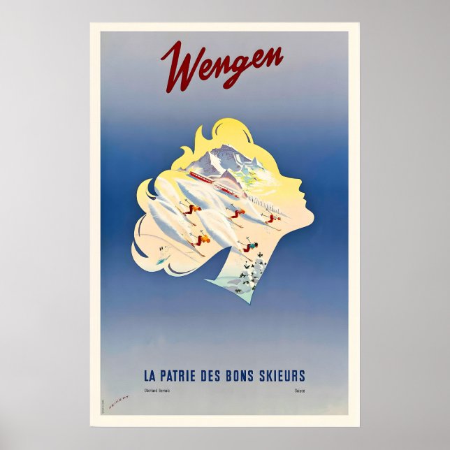 Poster Wengen Oberland Bernois Suisse Suisse Schweiz (Devant)