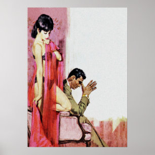 Poster We're Late, Hurry up Retro Vintage Pulp Cover Art