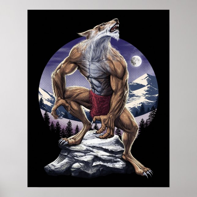 Poster Werewolf Pleine lune Howling (Devant)