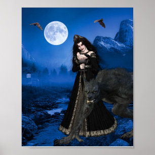 Poster Werewolf Vampire Enchantress Halloween Ful Moom