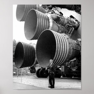Poster Wernher von Braun avec moteurs F-1