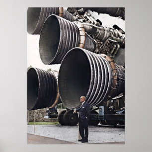 Poster Wernher von Braun et F-1 moteurs de Saturn V