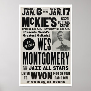 Poster Wes Montgomery au Vintage Jazz de McKie
