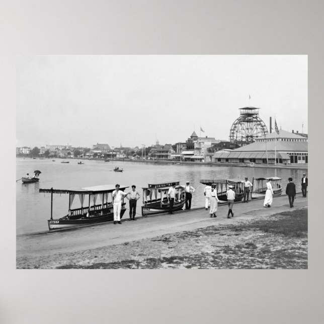 Poster Wesley Lake, Asbury Park : 1901 (Devant)