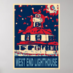 Poster West End Light House et Moon