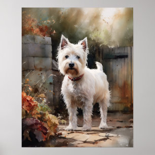 Poster West Highland White Terrier Dog Art Imprimer l'aff