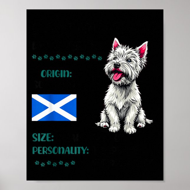 Poster West Highland White Terrier Origin Funny Westie Do (Devant)