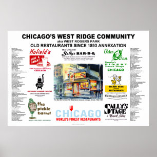 Poster West Ridge Chicago Restaurants 40x27 ONLY