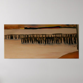 Poster West Seattle Piers Voir le centre-ville Seattle Sh