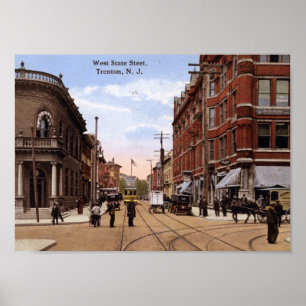 Poster West State St., Trenton NJ 1915 Vintage