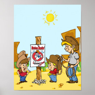 Poster Western Cowboy Cowgirl Kid Mutton Bustin