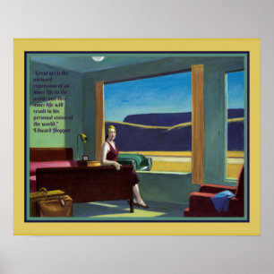 Poster "Western Motel" avec citation d'Edward Hopper