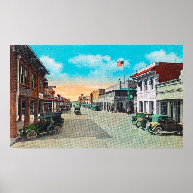 Poster Western View de la 5ème et Main Street Corner (Devant)