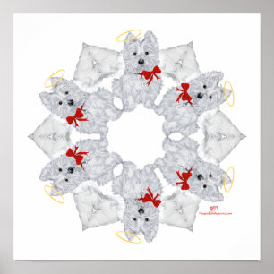 Poster Westie Ange Flocon de Neige