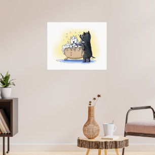 Poster Westie et Scottie Dog Groom Art