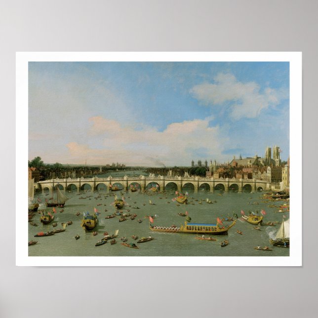 Poster Westminster Bridge, Londres, avec le Lord Mayor's (Devant)